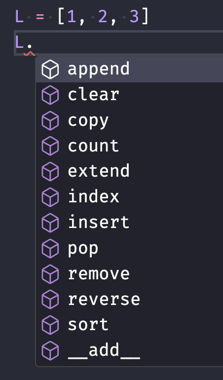liste des méthodes disponibles